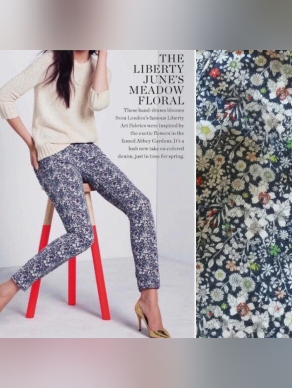 J. Crew X Liberty Art Fabrics | Navy & White Floral Jeans - Sz 29